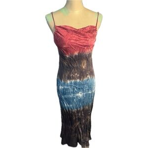 Pink Blue & black ombré spaghetti strap midi slip dress from Stark X